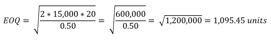 Economic Order Quantity (EOQ) example