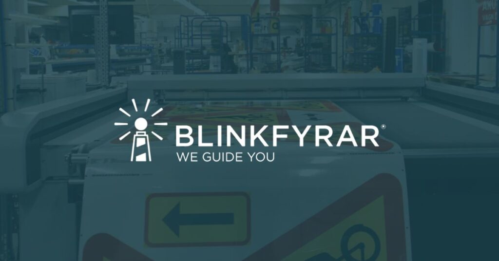 Blinkfyrar logo over background image