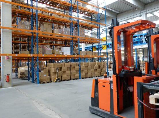 Fork Lift in Warehouse