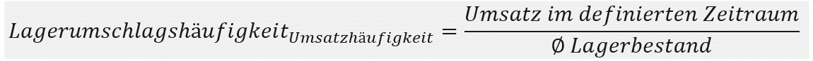 Formel Lagerumschlagshäufigkeit Umsatzhäufigkeit