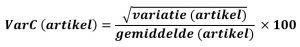 exacte formule voor het berekenen van de VarC