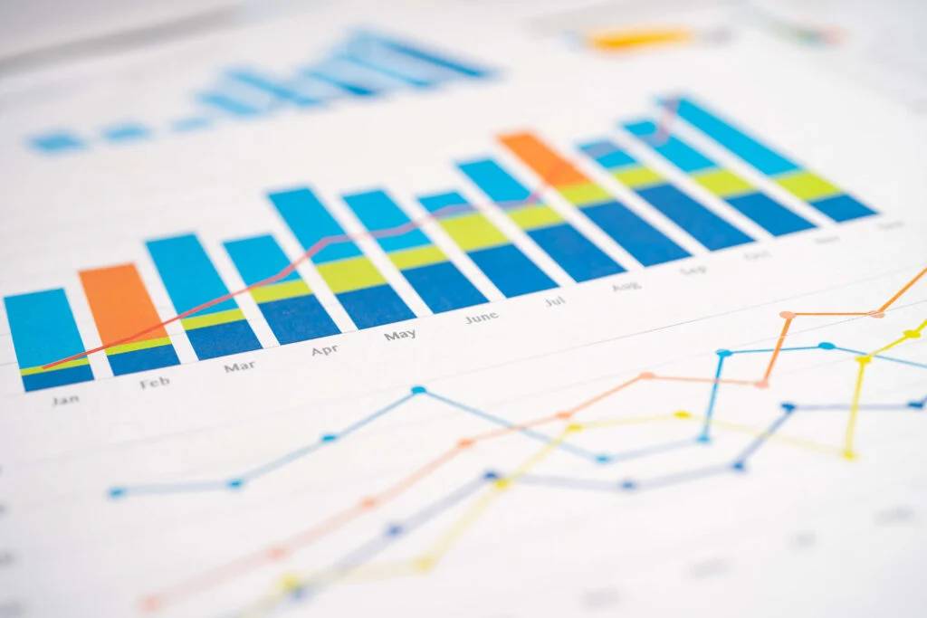 Bar charts and line charts on paper Voorraadbeheersysteem: grip op de voorraad