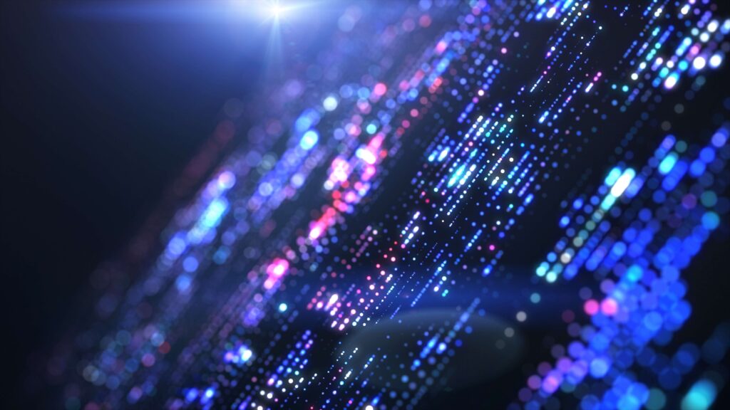 Flow of digital information. Global connection concept. Technology futuristic background. Industry 4.0 digital supply chain