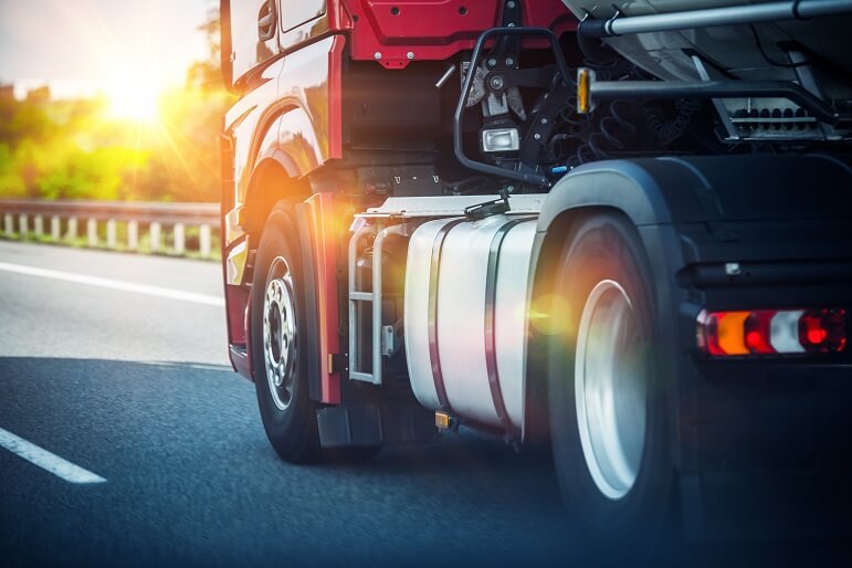 Semi Truck on a Highway logistics supply chain