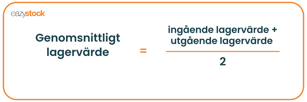 Genomsnittligt lagervärde = ingående lagervärde + utgående lagervärde / 2