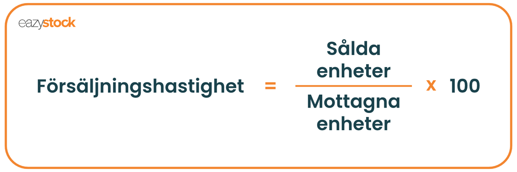 Försäljningshastighet = Sålda enheter / mottagna enheter x 100