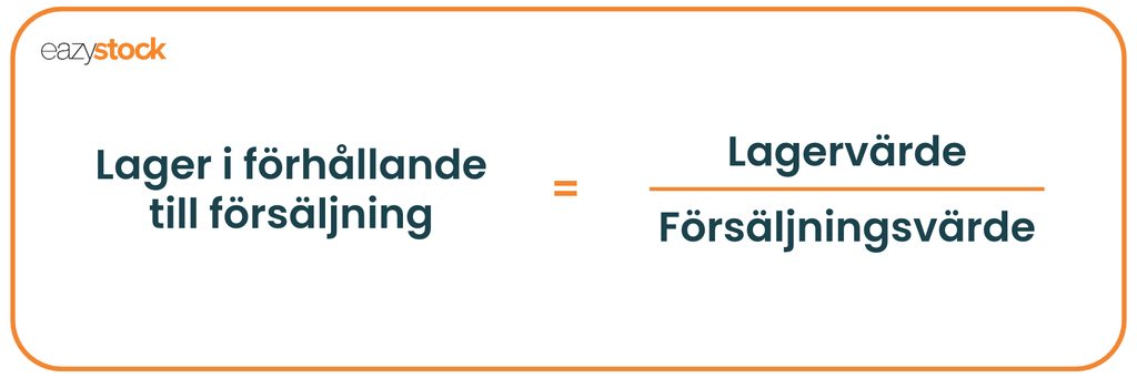 Lager i förhålland till försäljning = lagervärde / försäljningsvärde