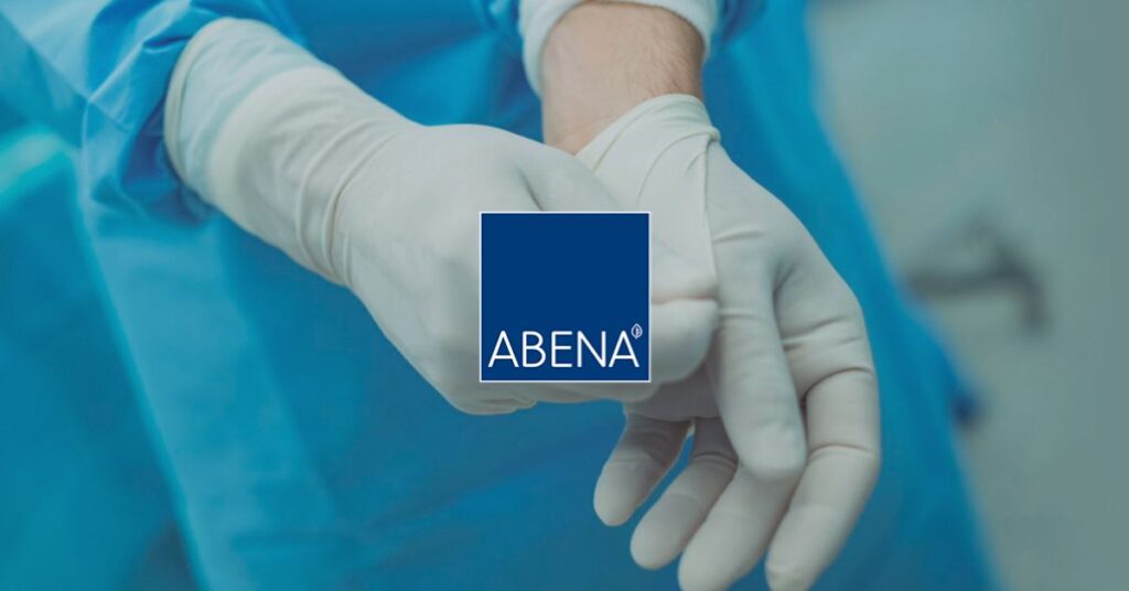 Abena Healthcare logo over background image
