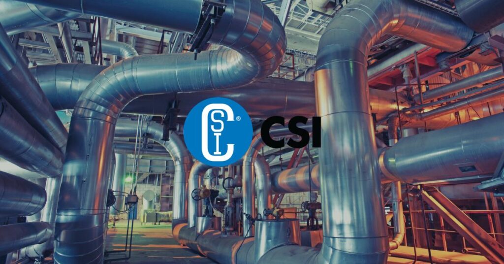 CSI logo over background image