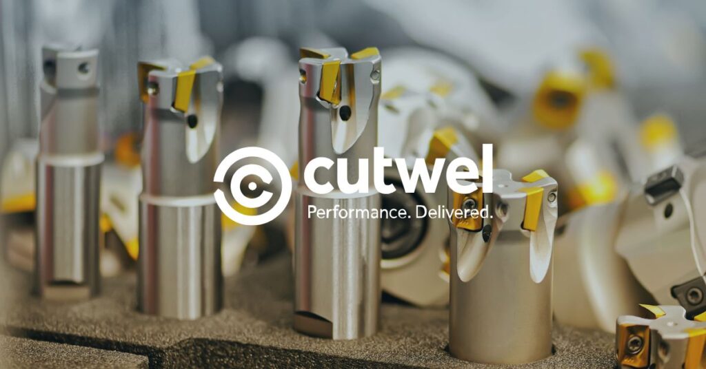 Cutwel logo over background image