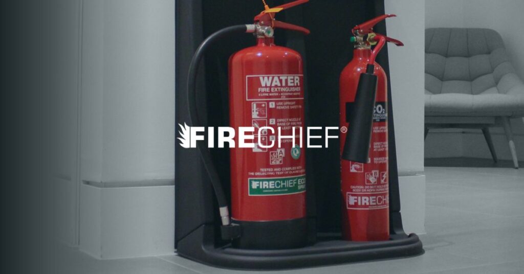 Firechief logo over background image