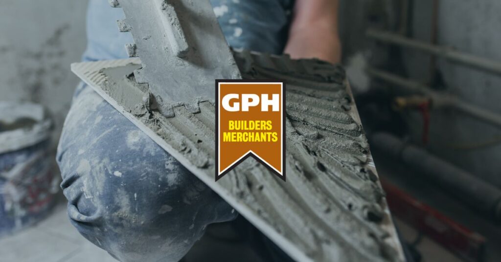 GPH logo ovanpå en bild med cement
