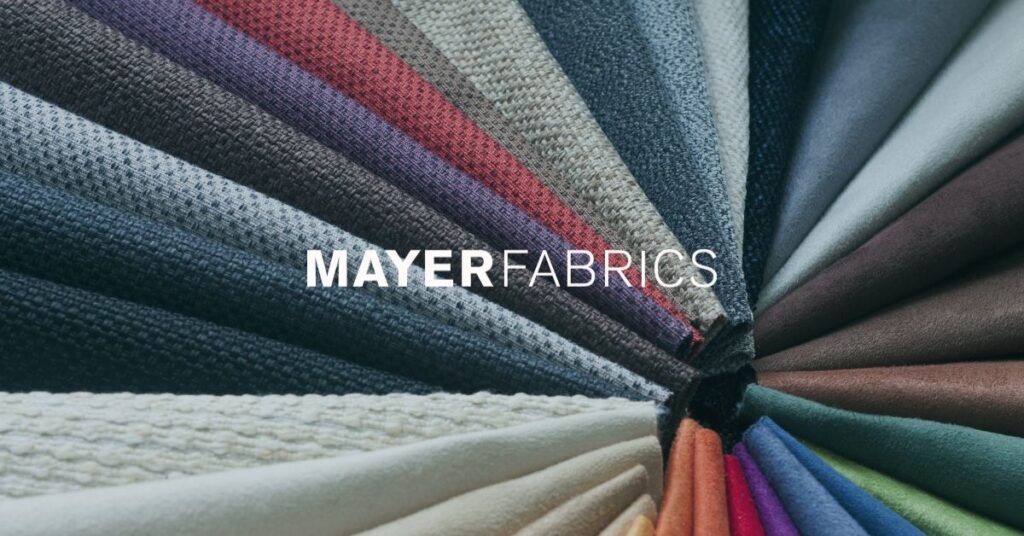 Mayer Fabrics logo over background image