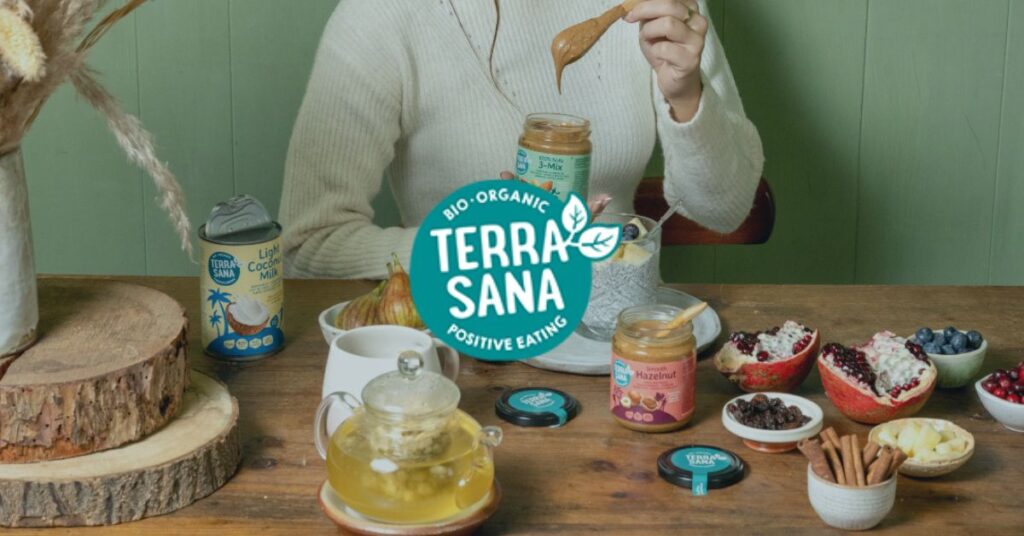 TerraSana logo over background image