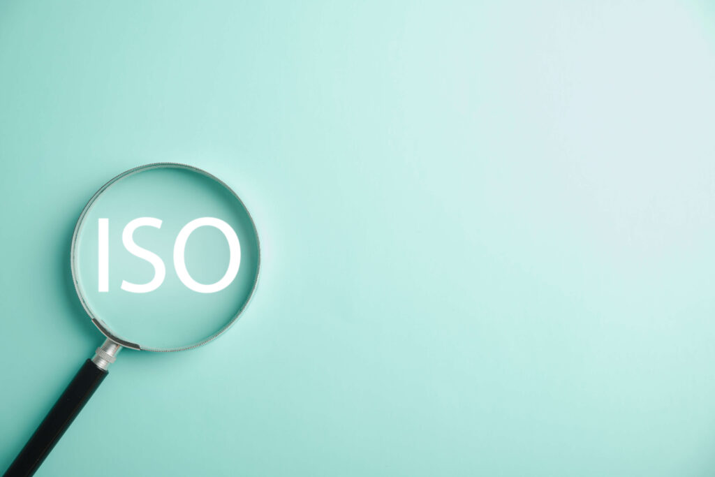 The word ISO under a magnifying glass ISO and information security
