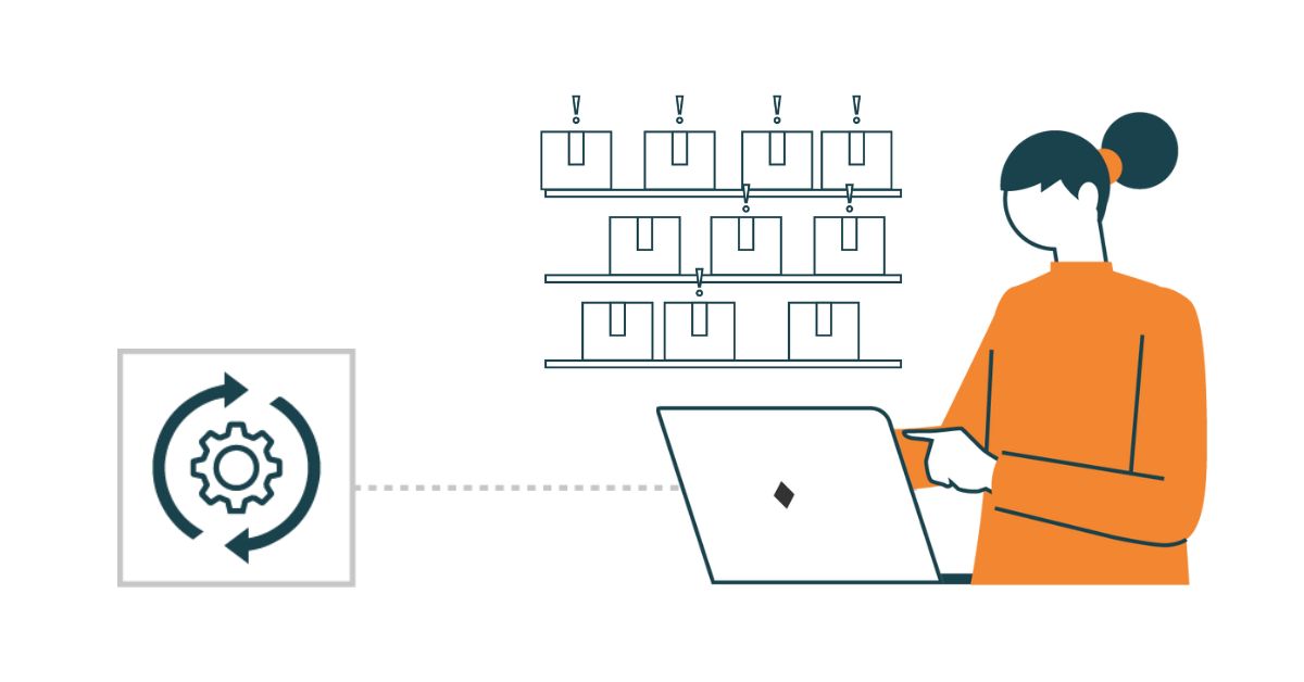 Illustration över att integrera EazyStock för lageroptimering.