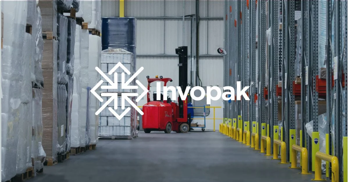 Invopak logo over background