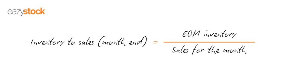 Inventory-to-sales (month end) = EOM inventory/sales for the month
