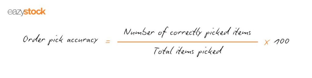  Order pick accuracy = number of correctly picked items/total items picked x 100