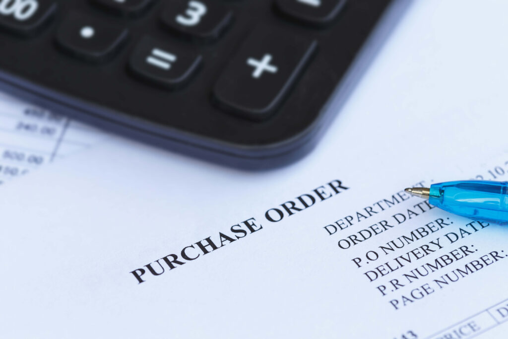 Purchase order calculator and pen