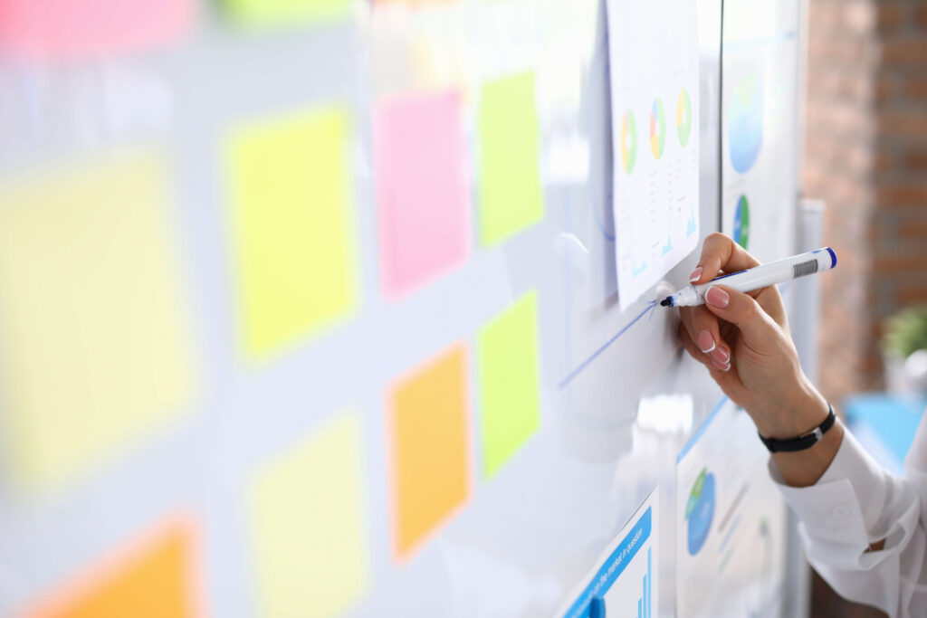 A whiteboard covered in post-its and charts with someone writing

Sales and operations planning is a regular planning process that unites teams around a single, shared plan. 