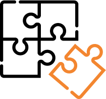Collaboration and integration puzzle icon
