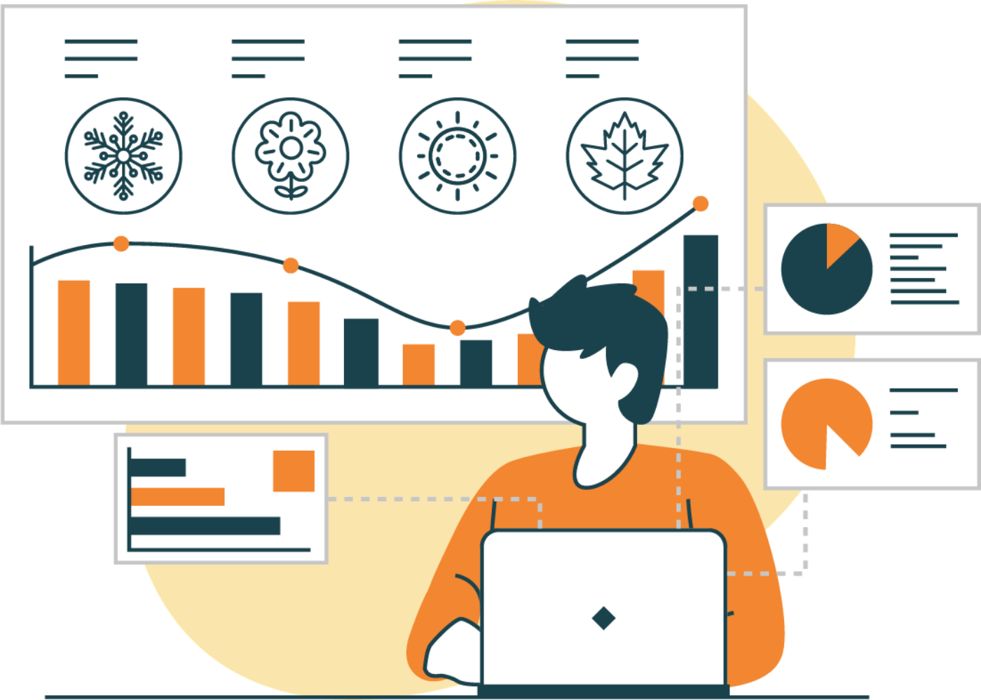 How seasonal demand forecasting works illustration